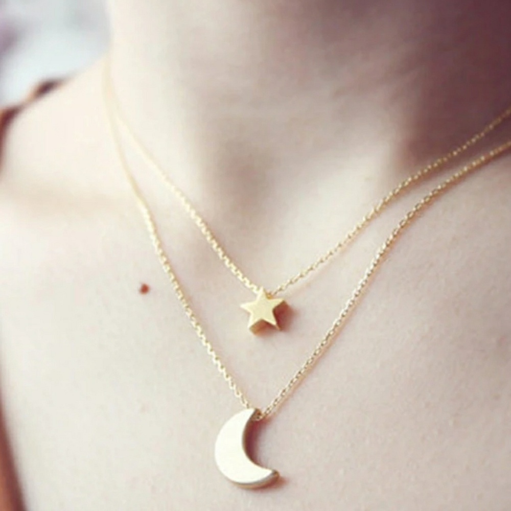 🌹Star Moon Two Layered Chain🌹